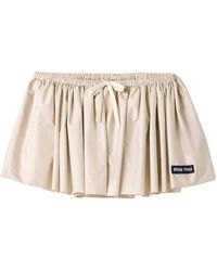 Miu Miu - Gathered Drawstring Mini Skirt - Lyst