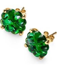 Baccarat - Gold Vermeil And Crystal Trèfle Stud Earrings - Lyst