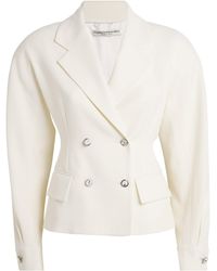 Alessandra Rich - Wool-Blend Crepe Jacket - Lyst