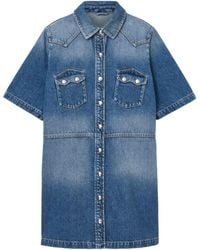 AllSaints - Organic Denim Rock Mini Shirt Dress - Lyst