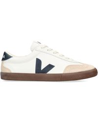 Veja - Volley Logo-embroidered Leather Low-top Trainers - Lyst