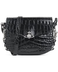 Vivienne Westwood - Croc-Embossed Leather Hunter Cross-Body Bag - Lyst