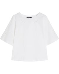 Weekend by Maxmara - Cotton Broderie Anglaise T-Shirt - Lyst