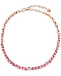 SHAY - Diamond And Sapphire Heart Tennis Necklace - Lyst