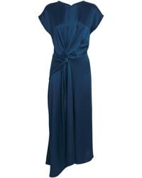 Victoria Beckham - Satin Aria Midi Dress - Lyst