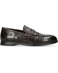 Kiton - Crocodile Leather Penny Loafers - Lyst