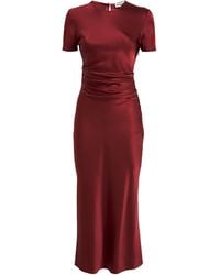 STAUD - Stretch-Silk Marcel Midi Dress - Lyst