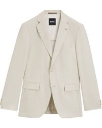 BOSS - Wool-Silk-Linen Check Blazer - Lyst