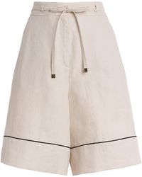 Agnona - Linen Drawstring Shorts - Lyst