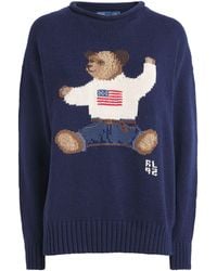 Polo Ralph Lauren - Cotton-Linen Sitting Polo Bear Sweater - Lyst