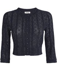 Sandro - Embellished-Knit Cropped Cardigan - Lyst