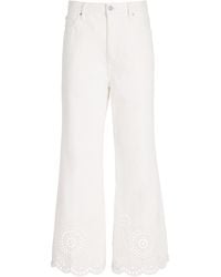 FRAME - The Eyelet High-Rise Flared Jeans - Lyst