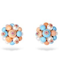 David Morris - Rose Gold, Diamond And Sapphire Large Berry Cluster Earrings - Lyst