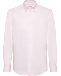 Brunello Cucinelli - Cotton Slim-fit Oxford Shirt - Lyst