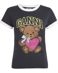 Ganni - T-Shirt With Colorful Print - Lyst
