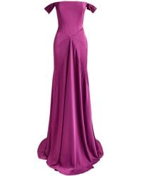 Alex Perry - Satin Crepe Off-Shoulder Gown - Lyst