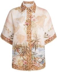 Zimmermann - Linen Printed Mahon Shirt - Lyst