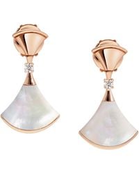 BVLGARI - Rose Gold, Diamond And Mother-of-pearl Divas' Dream Earrings - Lyst