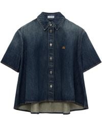 Loewe - Denim Trapeze Short-Sleeve Shirt - Lyst