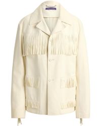 Ralph Lauren - Lamb Suede Fringe-Trim Perce Jacket - Lyst