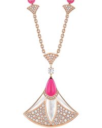 BVLGARI - Rose Gold, Diamond And Rubellite Divas' Dream Necklace - Lyst