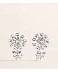 Self-Portrait - Crystal-Embellished Floral Drop Earrings - Lyst