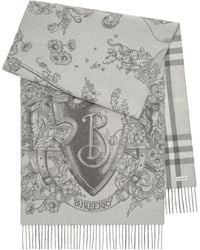 Burberry - Cashmere Reversible Etched Knight Scarf - Lyst