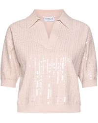 Marella - Sequinned Polo Sweater - Lyst