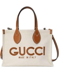 Gucci - Canvas Logo Tote Bag - Lyst