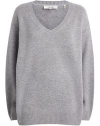 FRAME - Brushed Cashmere V-Neck Sweater - Lyst