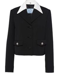 Prada - Wool Satin-collar Jacket - Lyst