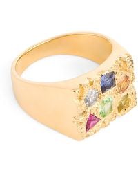 Bleue Burnham - And Sapphire Cottage Rose Garden Signet Ring - Lyst