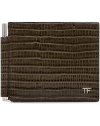 Tom Ford - Croc-Embossed Leather T-Line Money Clip Wallet - Lyst