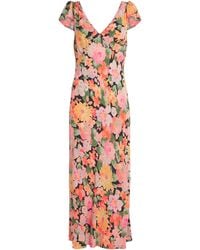 RIXO London - Floral Cathy Midi Dress - Lyst