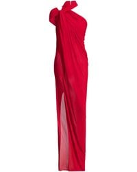 Balmain - Draped Jersey Dress - Lyst