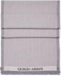 Giorgio Armani - Wool Herringbone Scarf - Lyst