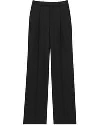Saint Laurent - Virgin Wool Wide-Leg Trousers - Lyst