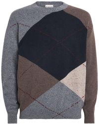 Johnstons of Elgin - Cashmere Exploded Argyle Sweater - Lyst