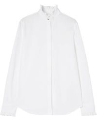 Burberry - Cotton Poplin Ruffle Shirt - Lyst