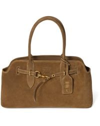 Miu Miu - Suede Aventure Top-Handle Bag - Lyst