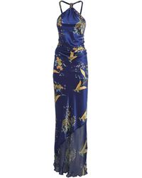 STAUD - Silk Charli Halterneck Maxi Dress - Lyst
