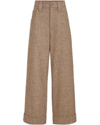 Brunello Cucinelli - Virgin Wool-Blend Monili Trousers - Lyst