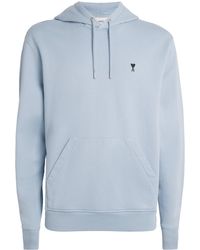 Ami Paris - Cotton Embroidered Ami De Coeur Logo Hoodie - Lyst