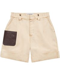 Loewe - Cotton Turn-Up Shorts - Lyst