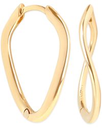Astrid & Miyu - Yellow Gold Infinity Hoop Earrings - Lyst