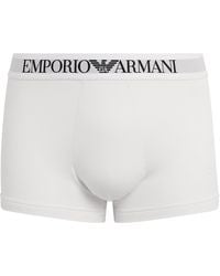 Emporio Armani - Stretch-Cotton Logo Trunks - Lyst