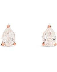 Harrods - And Diamond Pear Stud Earrings - Lyst