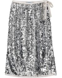Prada - Embroidered Sequin Skirt - Lyst