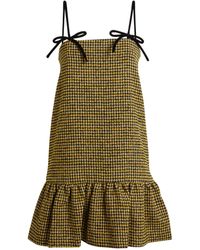 Ganni - Tweed Mini Dress - Lyst
