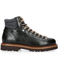 Brunello Cucinelli - Chunky-sole Tonal-stitching Leather Hiking Boots - Lyst